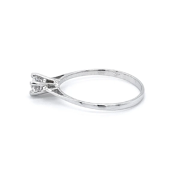 Engagement Ring with White Gold Zircon