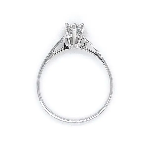 Engagement Ring with White Gold Zircon