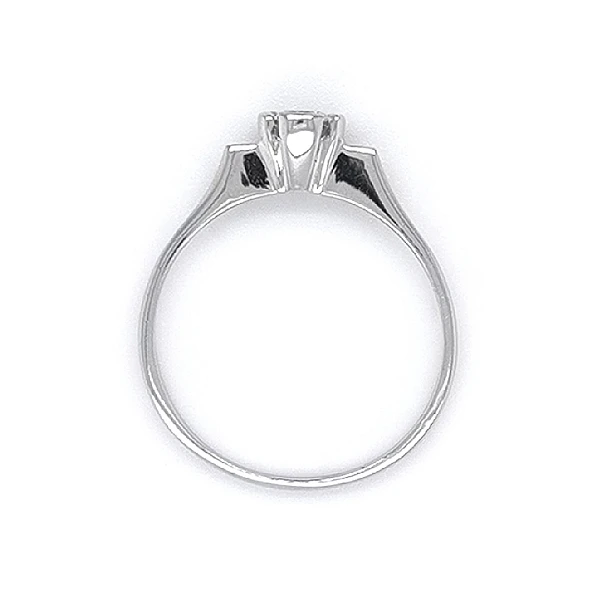 Engagement Ring with White Gold Zircon
