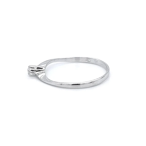 Engagement Ring with White Gold Zircon