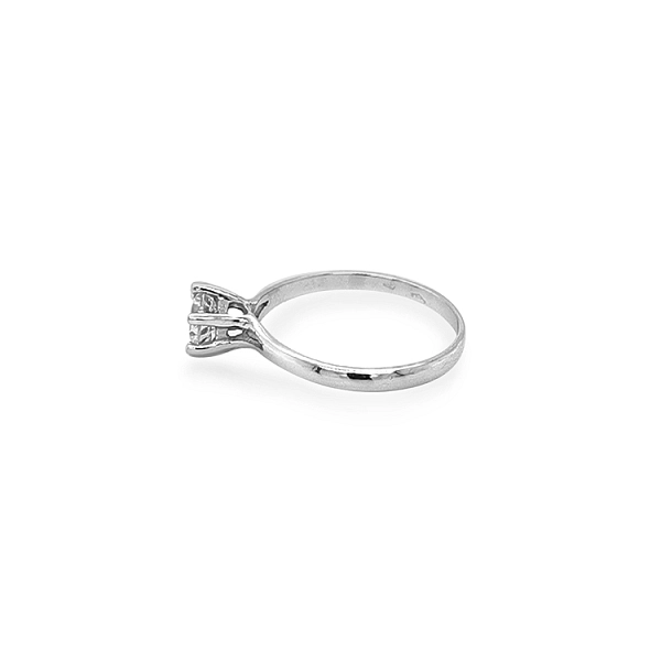Gold Engagement Ring with Zircon