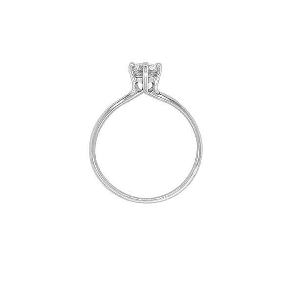 Gold Engagement Ring with Zircon