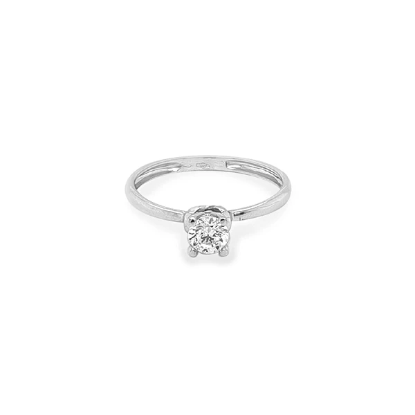 Gold Engagement Ring with Zircon