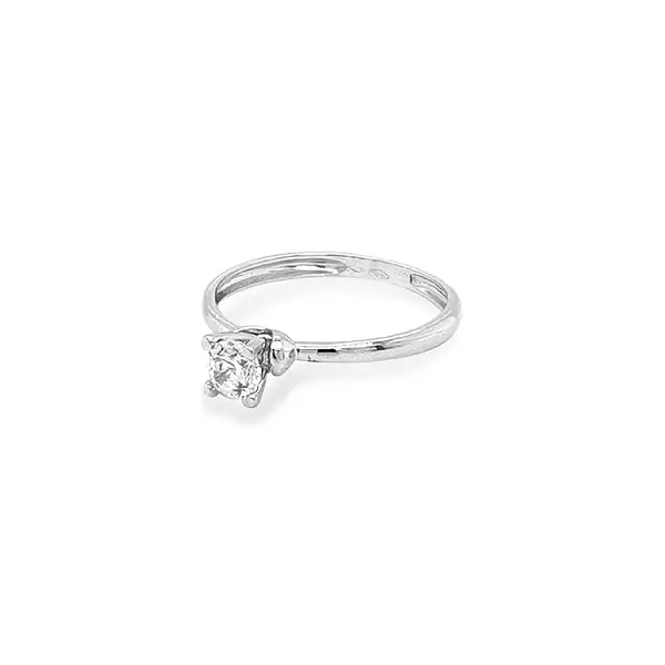 Gold Engagement Ring with Zircon