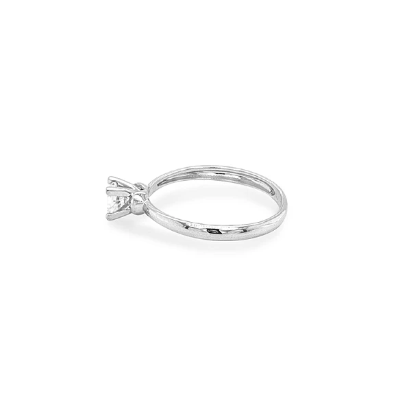 Gold Engagement Ring with Zircon
