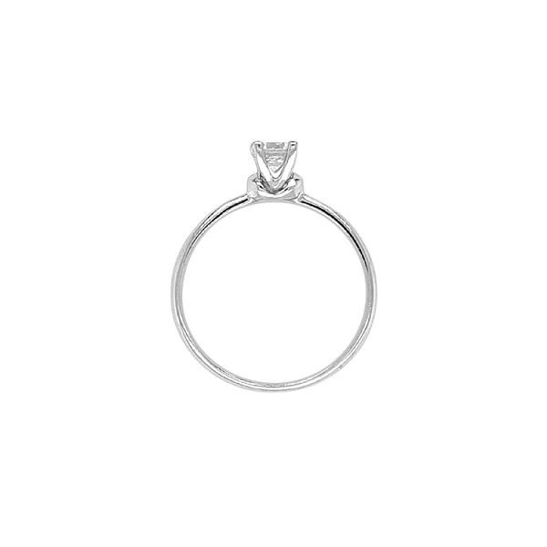 Gold Engagement Ring with Zircon
