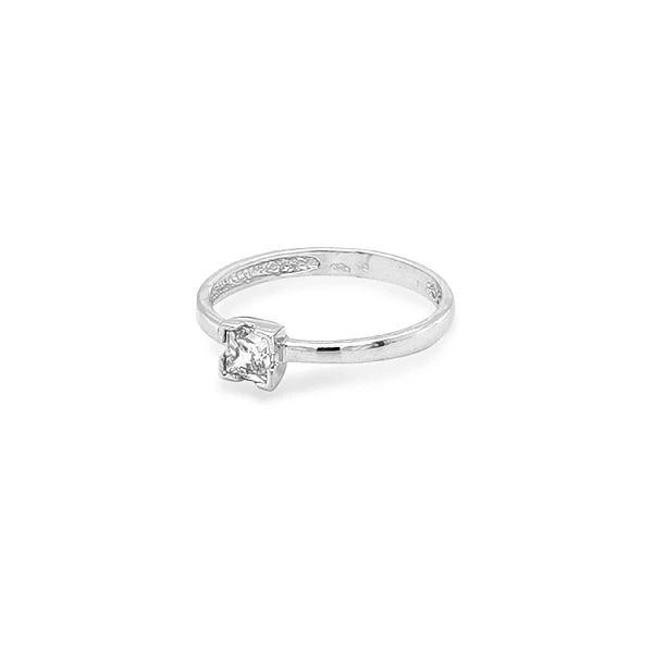 Gold Engagement Ring with Zircon