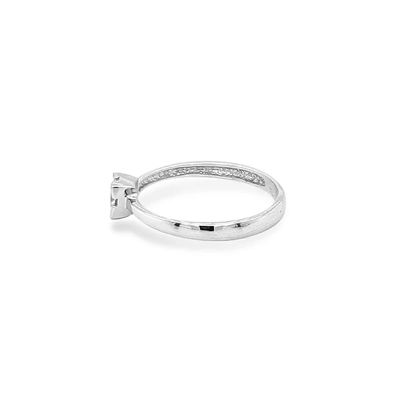 Gold Engagement Ring with Zircon