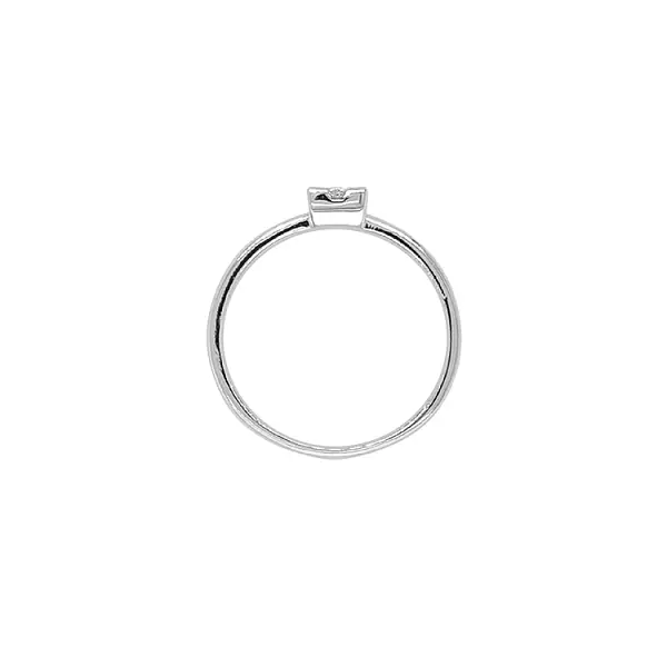 Gold Engagement Ring with Zircon