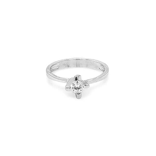 Gold Engagement Ring with Zircon