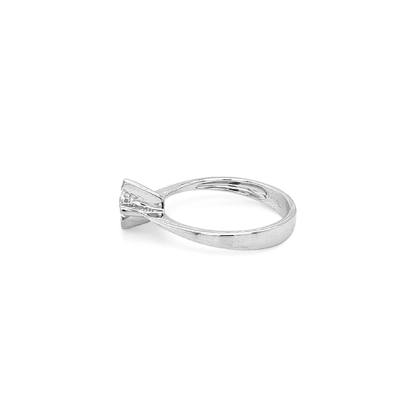 Gold Engagement Ring with Zircon