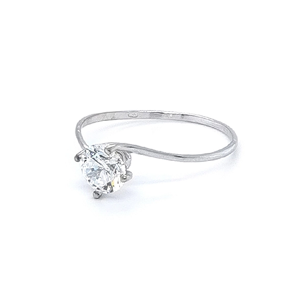 Engagement Ring with White Gold Zircon