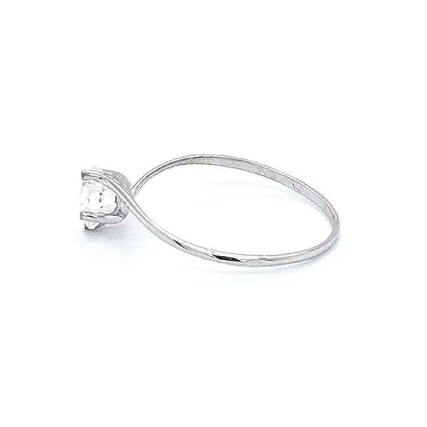 Engagement Ring with White Gold Zircon