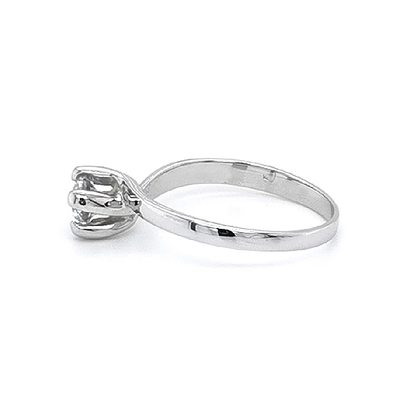 Engagement Ring with White Gold Zircon