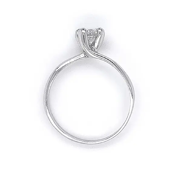 Engagement Ring with White Gold Zircon