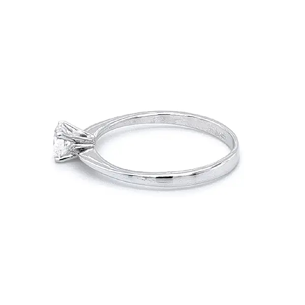 Engagement Ring with White Gold Zircon