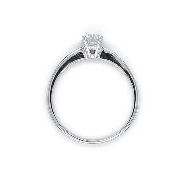 Engagement Ring with White Gold Zircon