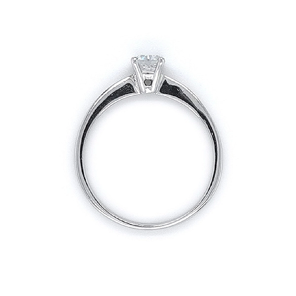 Engagement Ring with White Gold Zircon