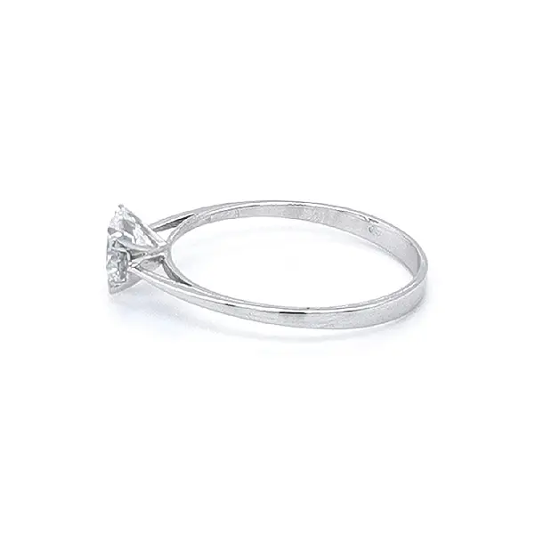 Engagement Ring with White Gold Zircon