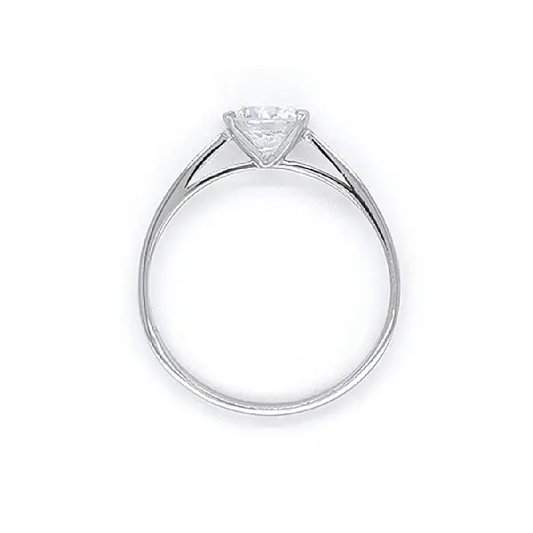 Engagement Ring with White Gold Zircon