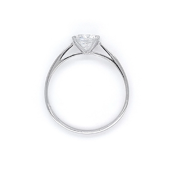 Engagement Ring with White Gold Zircon