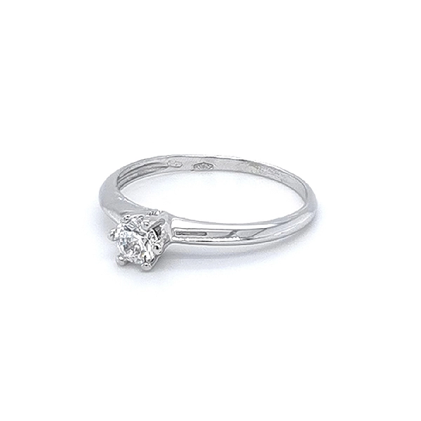Engagement Ring with White Gold Zircon