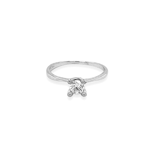Gold Engagement Ring with Zircones