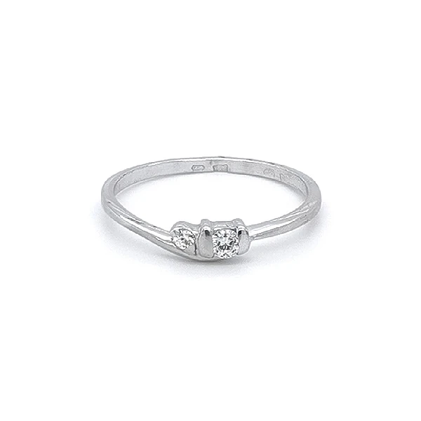 Ring with White Gold Zircons