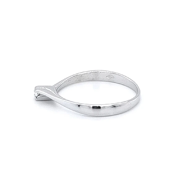 Engagement Ring with White Gold Zircon
