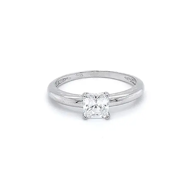 Engagement Ring with White Gold Zircon