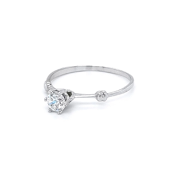 Engagement Ring with White Gold Zircon
