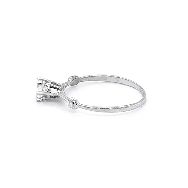 Engagement Ring with White Gold Zircon