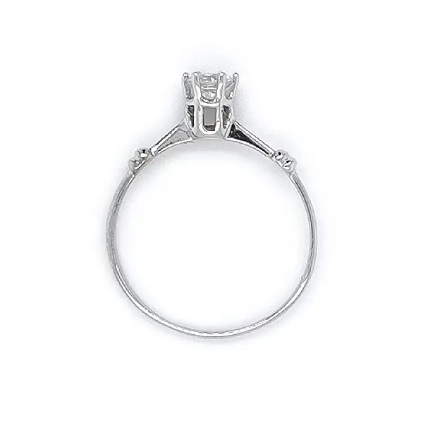 Engagement Ring with White Gold Zircon