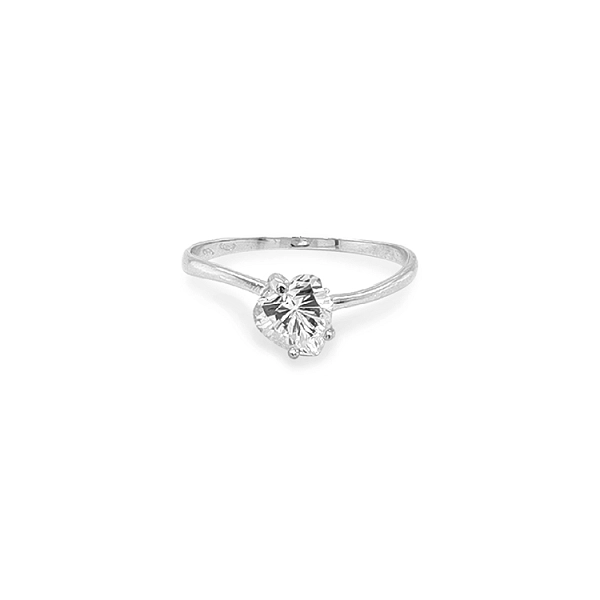 Gold Engagement Ring with Zircon