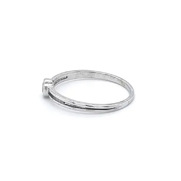 Engagement Ring with White Gold Zircon