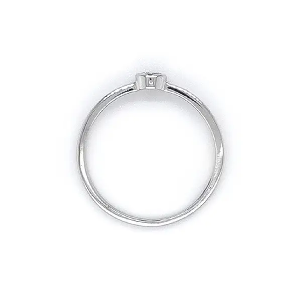 Engagement Ring with White Gold Zircon