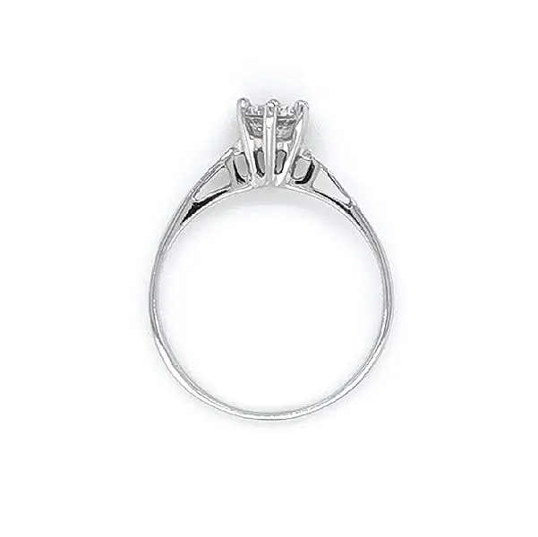 Engagement Ring with White Gold Zircon