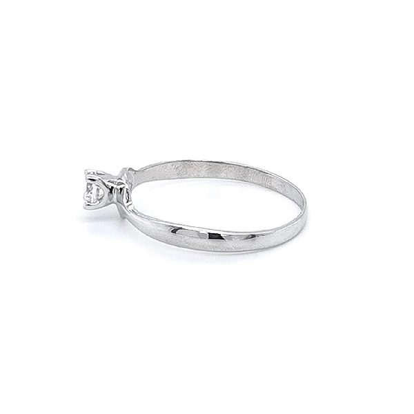 Engagement Ring with White Gold Zircon