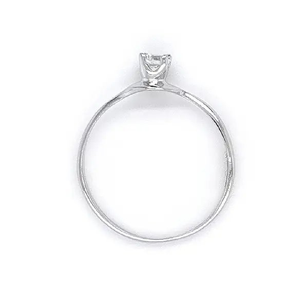 Engagement Ring with White Gold Zircon