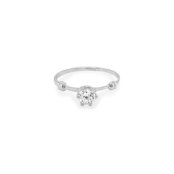 Gold Engagement Ring with Zircon