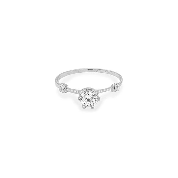 Gold Engagement Ring with Zircon