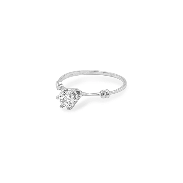Gold Engagement Ring with Zircon