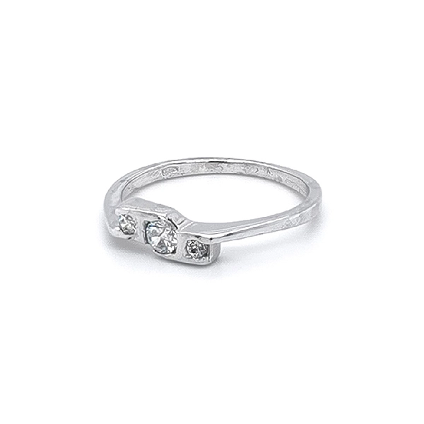 Ring with White Gold Zircons