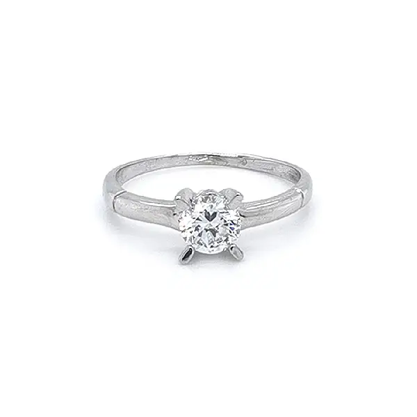Engagement Ring with White Gold Zircon
