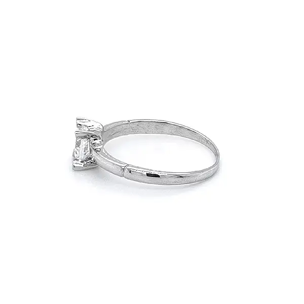 Engagement Ring with White Gold Zircon