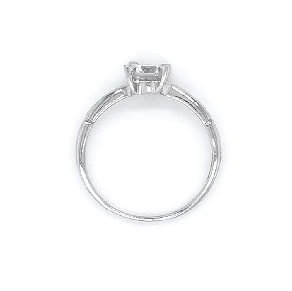 Engagement Ring with White Gold Zircon