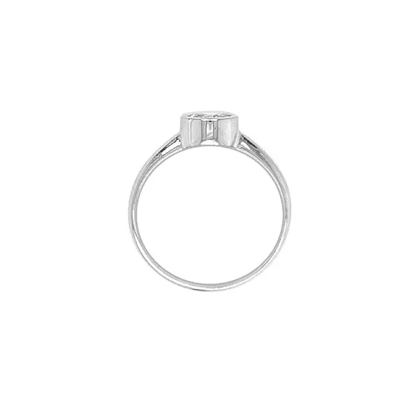 Gold Engagement Ring with Zircon