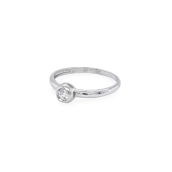 Gold Ring with Zircon
