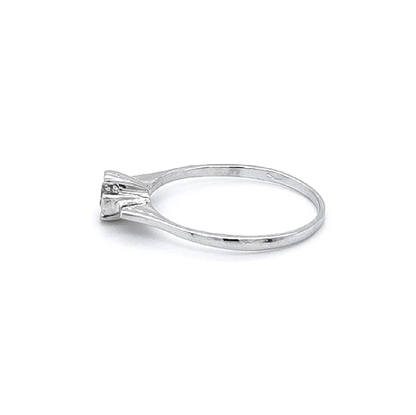 Engagement Ring with White Gold Zircon