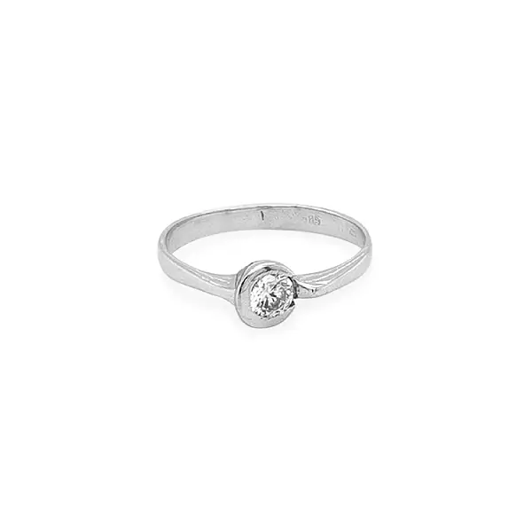 Gold Engagement Ring with Zircon